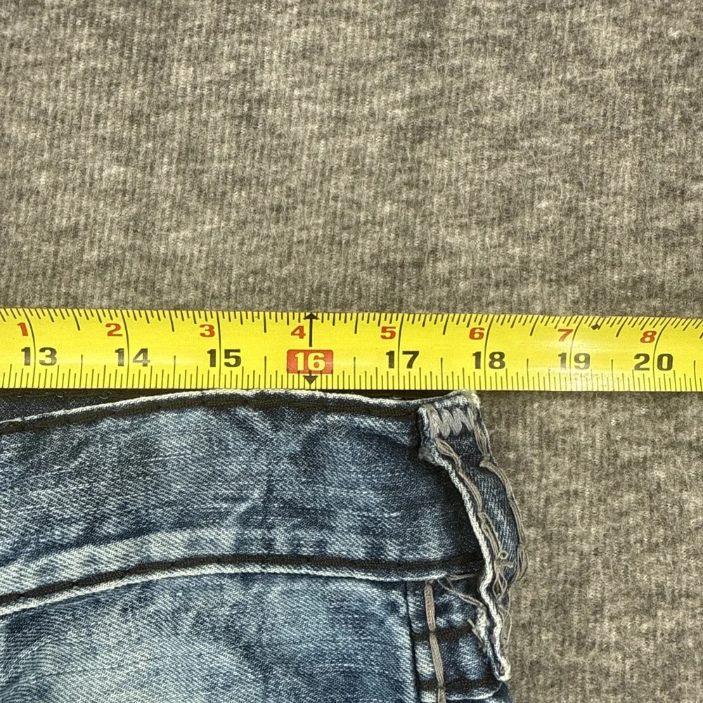 True Religion Ricky Super T Straight Leg Jeans Mens Size 33 Whiskered Wash USA